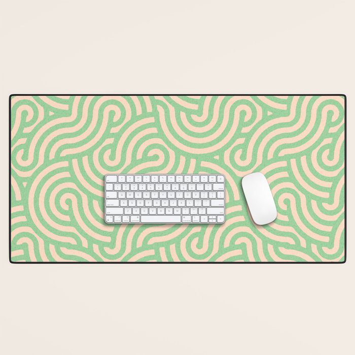 SWIRL Lime and Almond Desk Mat Gallery Image 1