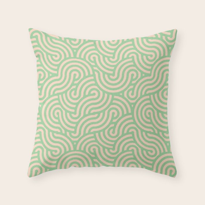 SWIRL Lime and Almond Throw Pillow Gallery Image 6