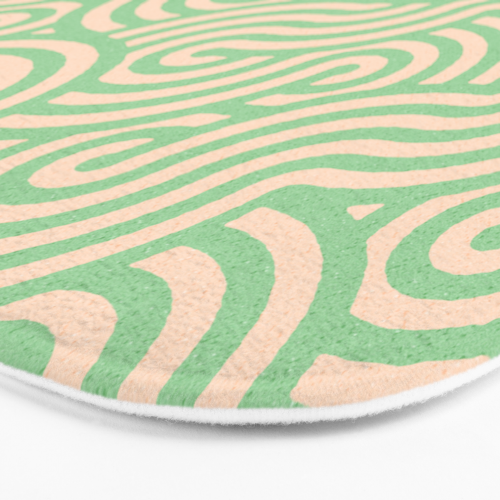 SWIRL Lime and Almond Bath Mat Gallery Image 3