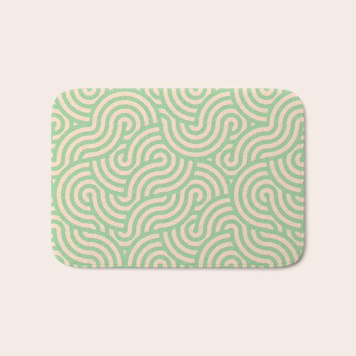 SWIRL Lime and Almond Bath Mat Gallery Image 1