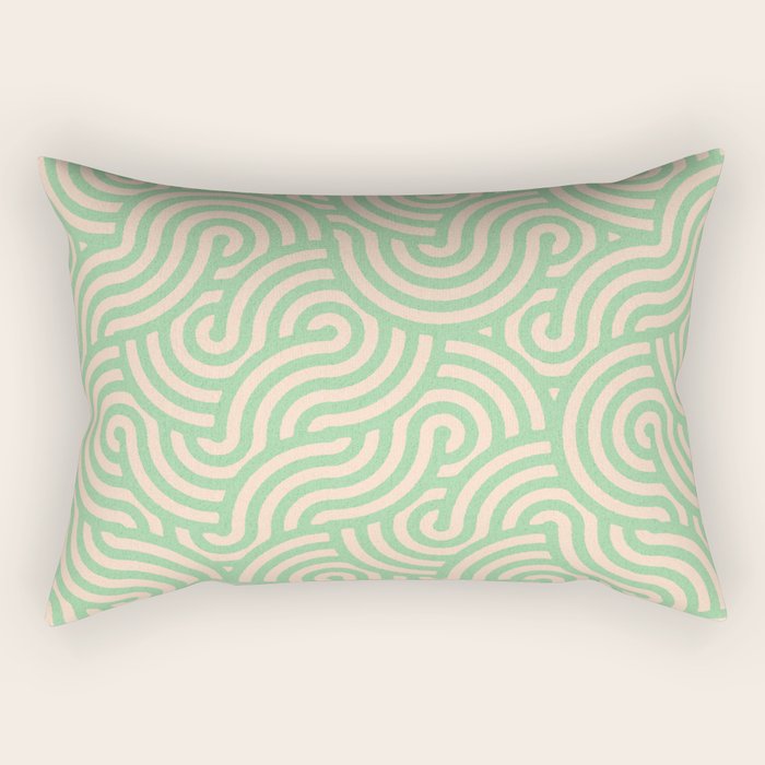 SWIRL Lime and Almond Rectangular Pillow Gallery Image 1