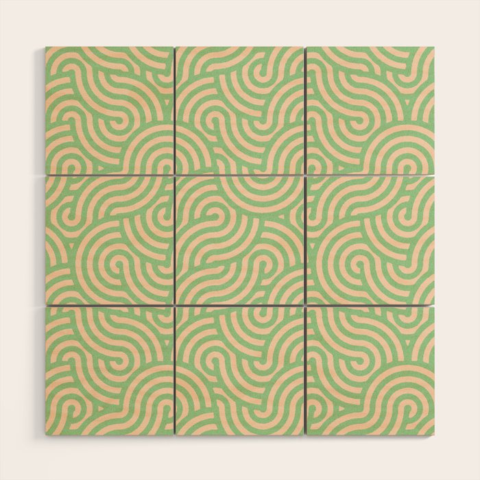 SWIRL Lime and Almond Wood Wall Art Gallery Image 1