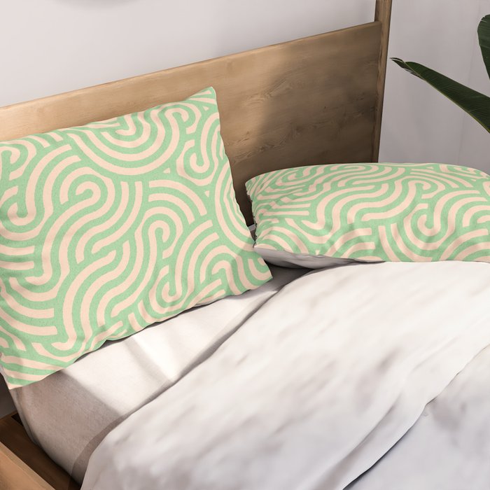 SWIRL Lime and Almond Pillow Sham Gallery Image 2