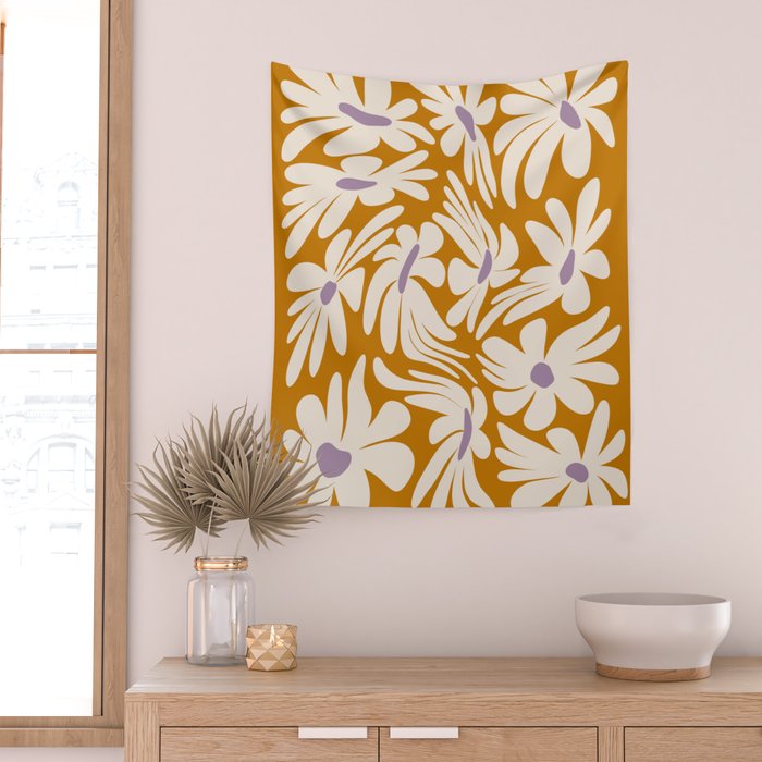 Floral Wave Wall Tapestry Gallery Image 2