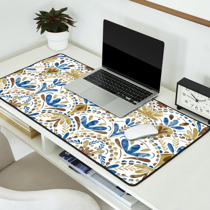 Whimsical Botanical Tile Desk Mat Gallery Image 2