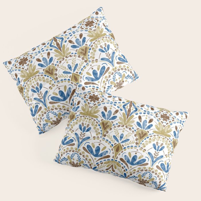 Whimsical Botanical Tile Pillow Sham Gallery Image 3