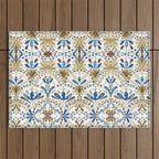 Whimsical Botanical Tile Outdoor Rug Gallery Image 1