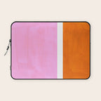 Pastel Neon Pink Yellow Ochre Mid Century Modern Abstract Minimalist Rothko Color Field Squares Laptop Sleeve Gallery Image 1