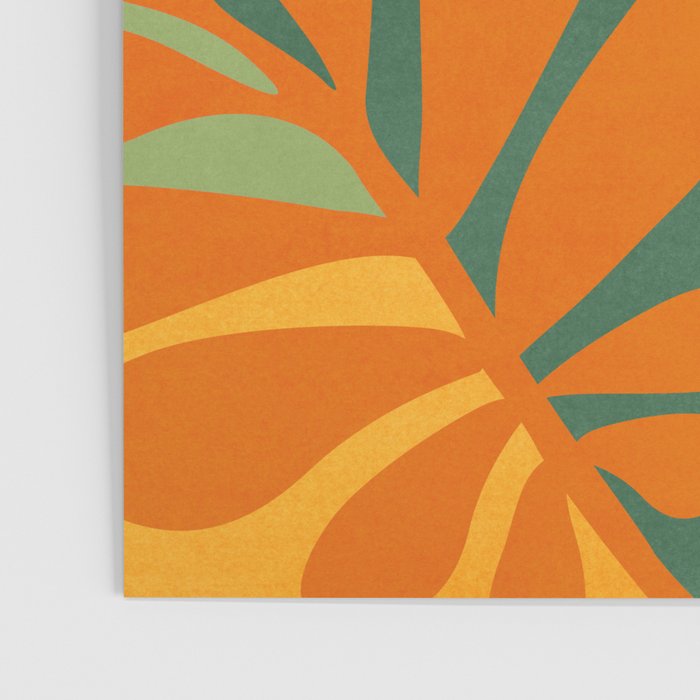 Retro Earthy Floral in Green and Orange Poster Gallery Image 3