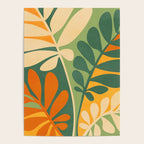 Retro Earthy Floral in Green and Orange Poster Gallery Image 4