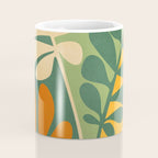 Retro Earthy Floral in Green and Orange Coffee Mug Gallery Image 4