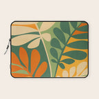 Retro Earthy Floral in Green and Orange Laptop Sleeve Gallery Image 1