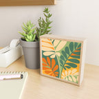 Retro Earthy Floral in Green and Orange Mini Art Print Gallery Image 2