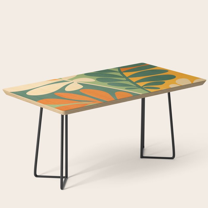 Retro Earthy Floral in Green and Orange Coffee Table Gallery Image 1
