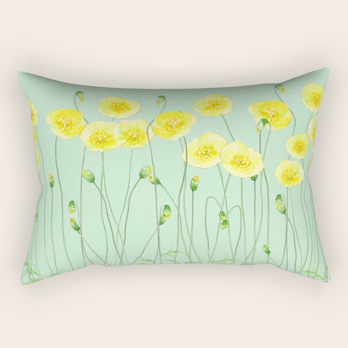 Yellow Wildflowers II Rectangular Pillow Gallery Image 1
