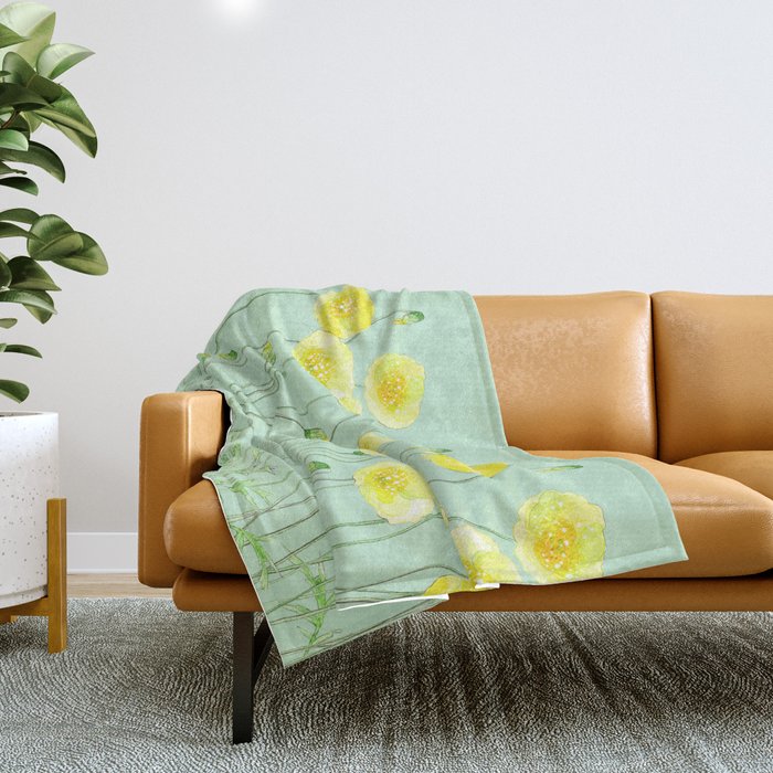 Yellow Wildflowers II Throw Blanket Gallery Image 1