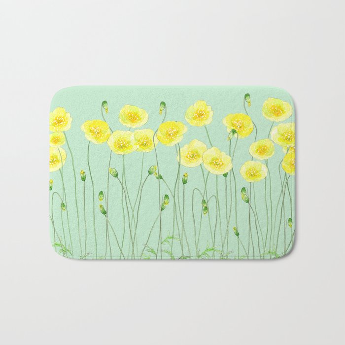 Yellow Wildflowers II Bath Mat Gallery Image 1