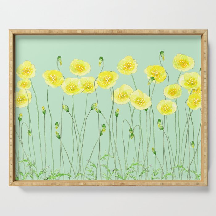 Yellow Wildflowers II Serving Tray Gallery Image 1
