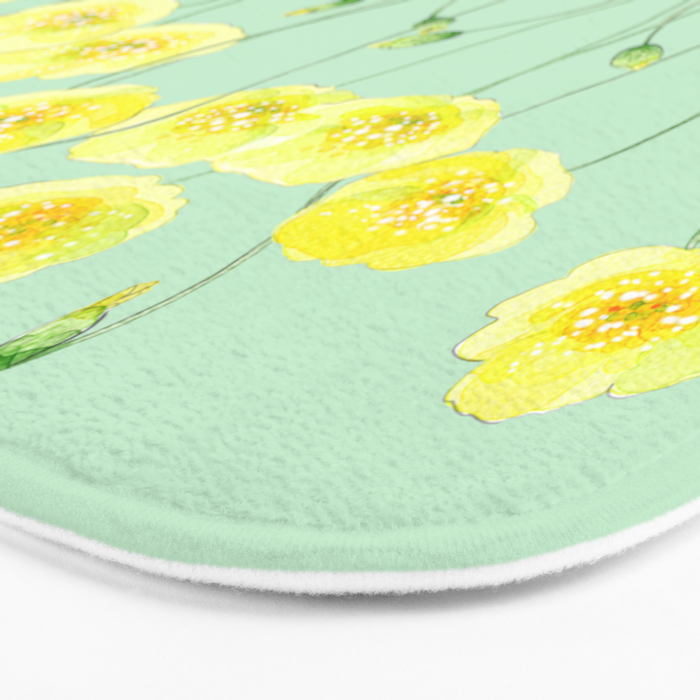 Yellow Wildflowers II Bath Mat Gallery Image 3