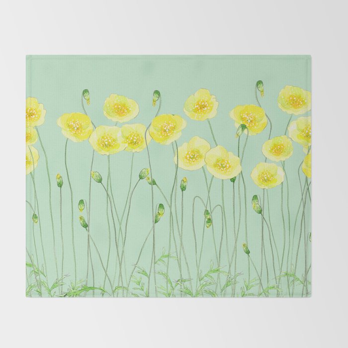 Yellow Wildflowers II Throw Blanket Gallery Image 2