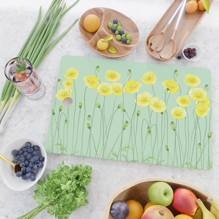 Yellow Wildflowers II Cutting Board Gallery Image 2