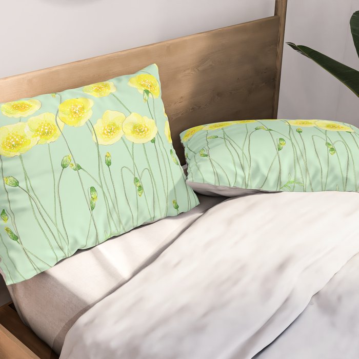 Yellow Wildflowers II Pillow Sham Gallery Image 2