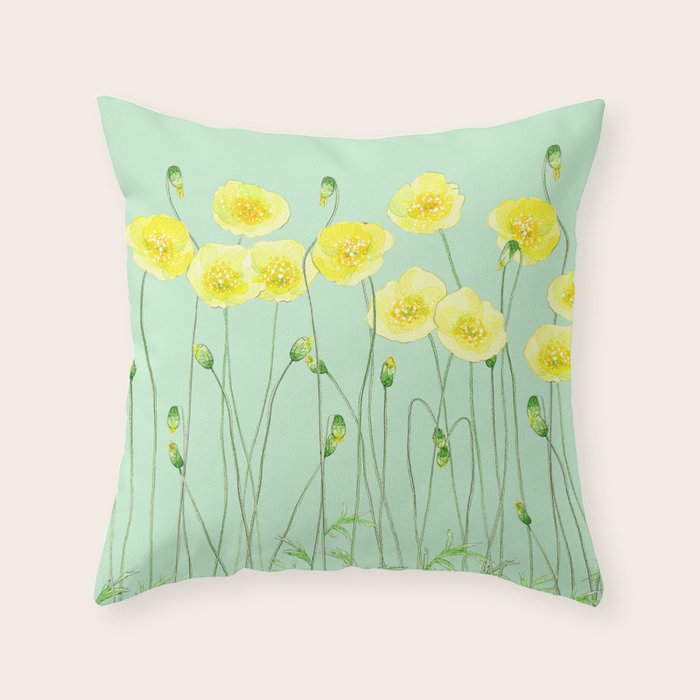 Yellow Wildflowers II Throw Pillow Gallery Image 6