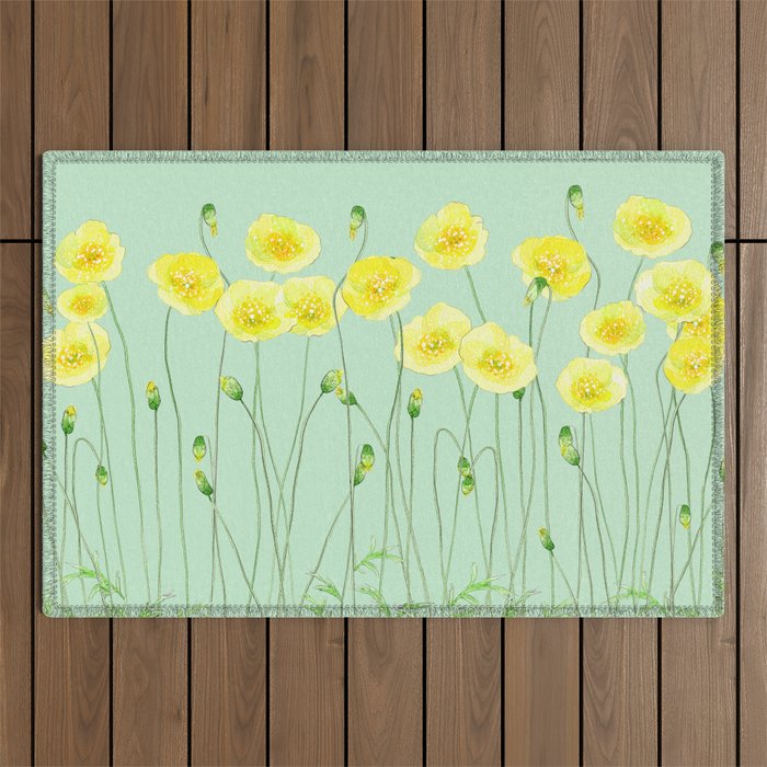 Yellow Wildflowers II Outdoor Rug Gallery Image 1