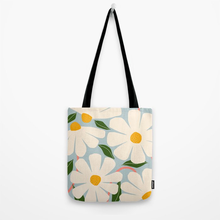 Wild Daisies - blue & pink Tote Bag Gallery Image 2