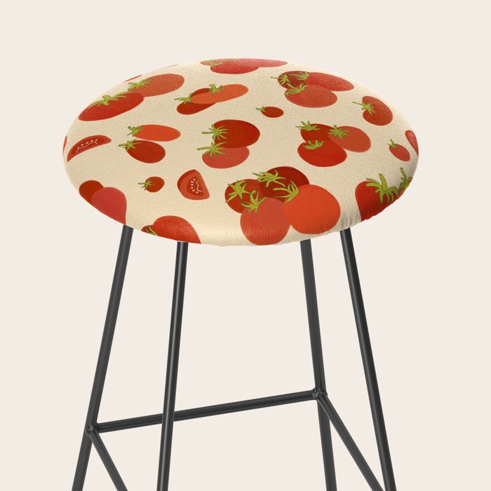 Hand Drawn Italian Roman Pomodori Tomato Classic Mediterranean Art Stool Gallery Image 2