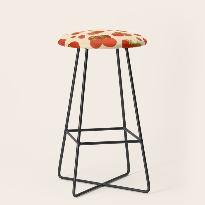 Hand Drawn Italian Roman Pomodori Tomato Classic Mediterranean Art Stool Gallery Image 1