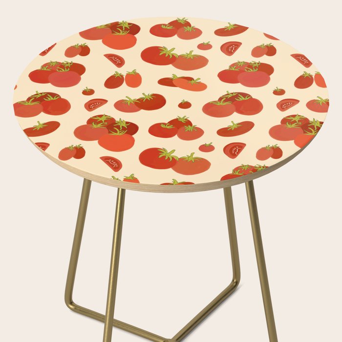 Hand Drawn Italian Roman Pomodori Tomato Classic Mediterranean Art Side Table Gallery Image 2