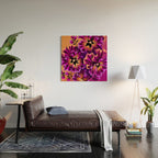 Pansies Floral - Peach and Purple Wood Wall Art Gallery Image 2