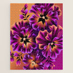 Pansies Floral - Peach and Purple Jigsaw Puzzle Gallery Image 1
