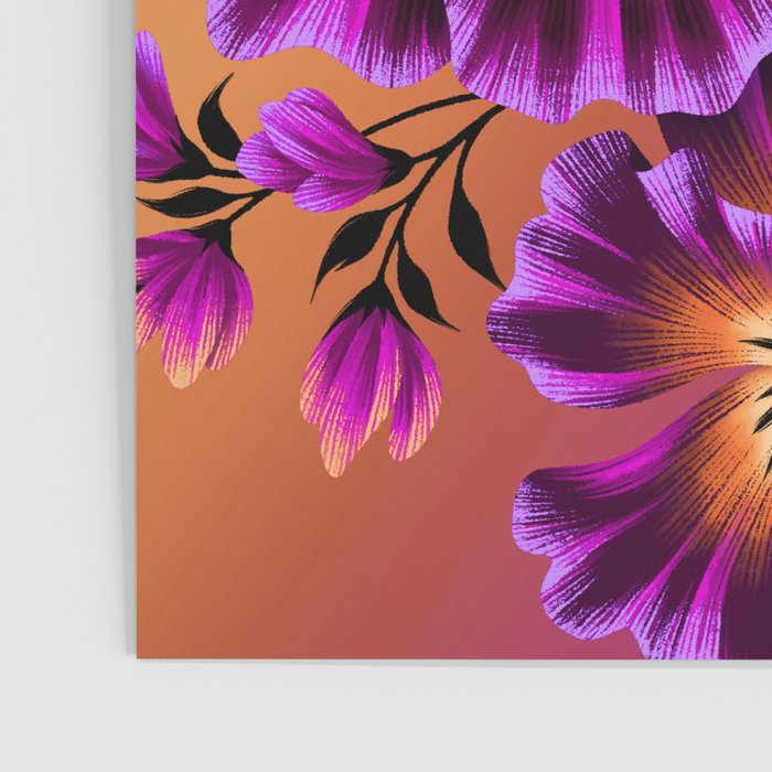 Pansies Floral - Peach and Purple Poster Gallery Image 3