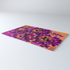 Pansies Floral - Peach and Purple Rug Gallery Image 3