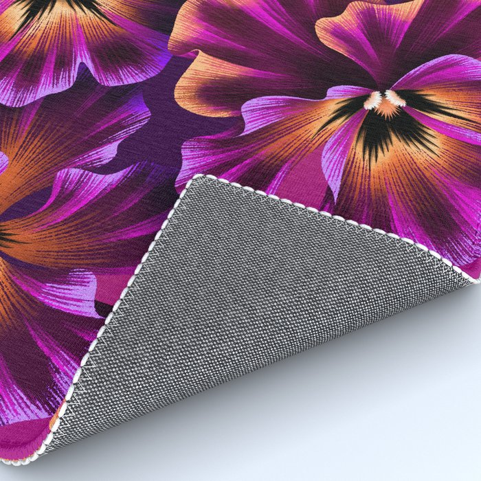 Pansies Floral - Peach and Purple Rug Gallery Image 4