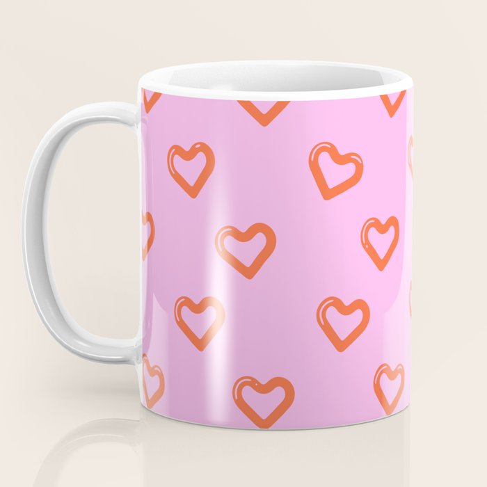 Red love heart shape pattern Coffee Mug Gallery Image 3