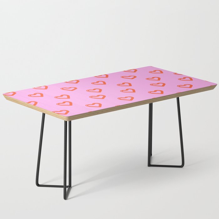 Red love heart shape pattern Coffee Table Gallery Image 1
