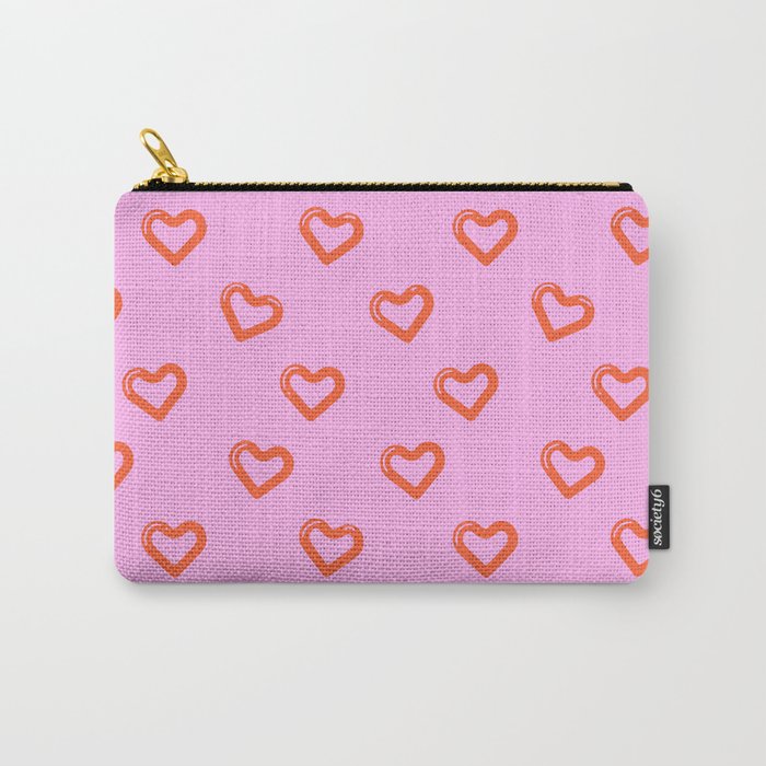Red love heart shape pattern Carry All Pouch Gallery Image 1