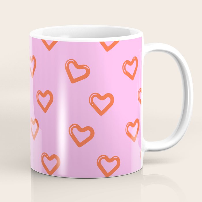 Red love heart shape pattern Coffee Mug Gallery Image 1
