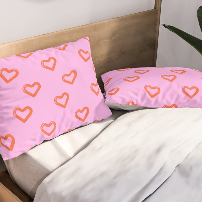 Red love heart shape pattern Pillow Sham Gallery Image 2