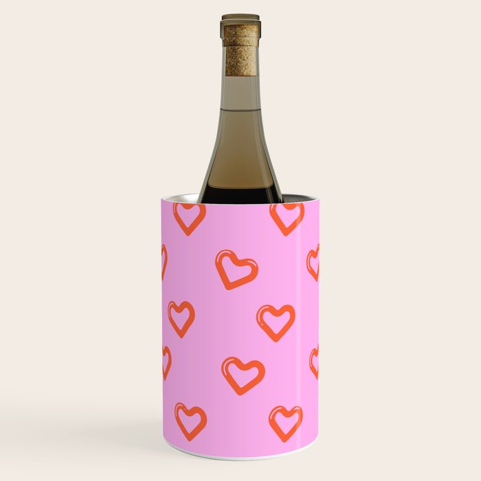 Red love heart shape pattern Wine Chiller Gallery Image 3