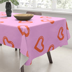 Red love heart shape pattern Tablecloth Gallery Image 3