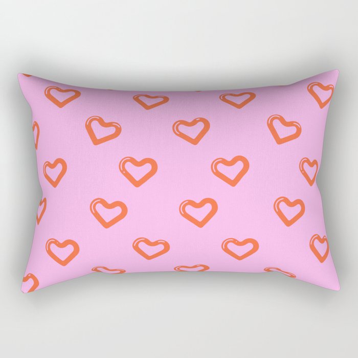 Red love heart shape pattern Rectangular Pillow Gallery Image 2