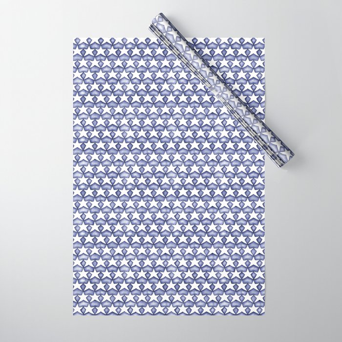 Dark Indigo Stars Wrapping Paper Gallery Image 1
