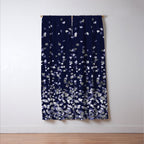 Floating Confetti - Navy Blue and Silver Window Curtain Gallery Image 3