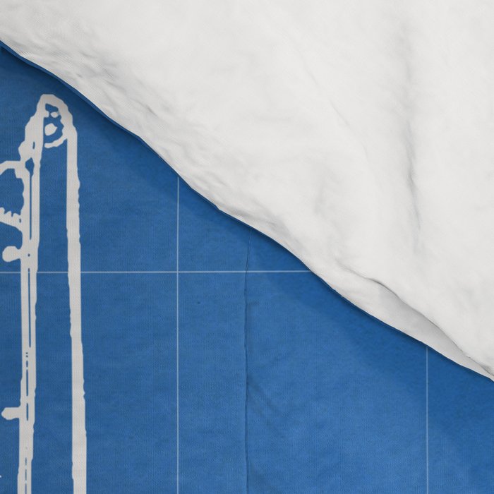 Sailboat Patent - Yacht Art - Blueprint Comforter Gallery Image 4
