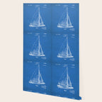 Sailboat Patent - Yacht Art - Blueprint Wallpaper Gallery Image 2