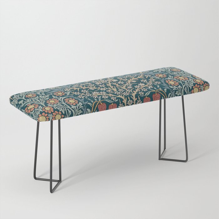 William Morris Vintage Blackthorn Indigo Blue 1892 Bench Gallery Image 1